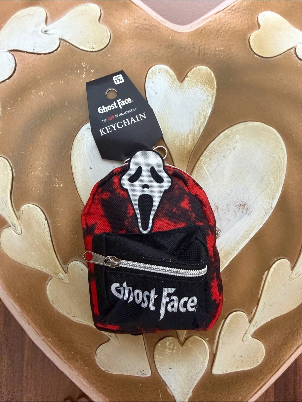 Spirit Halloween Ghost Face Mini Backpack Keychain